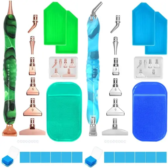 31 Pcs Diamond Art Paintings Kit Tools, Diamond Art Painting Pen Accessories Ergonomic 5D Diamond Art Pens with Stainless Pen Tips for DIY Craft {1}