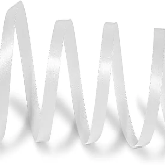 White Polyester Ribbon 5/8 Inch, 50 Yards, Single-Sided Shiny, Perfect for DIY Crafts, Wedding Decoration, Gift Wrapping and Flower Art {4}