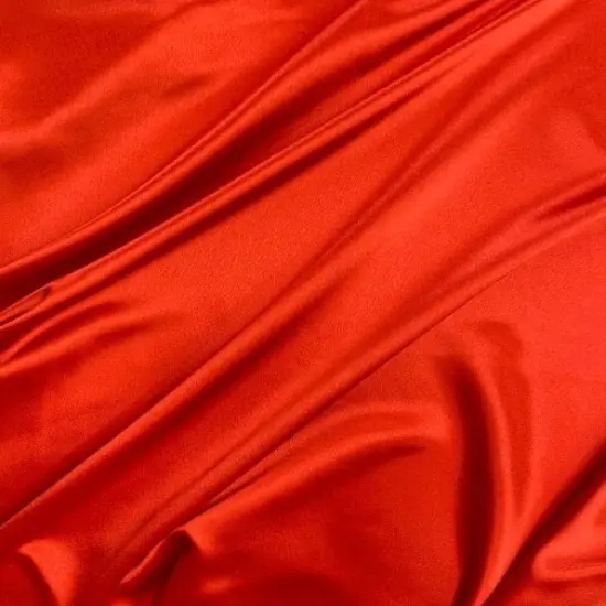 1 Yard Red Crepe Satin Fabric Shiny Smooth Dressmaking Material For Sewing Projects 58&Prime; Width {3}