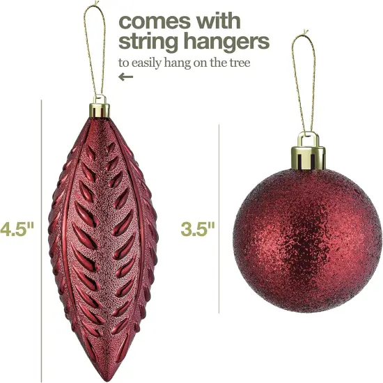 24-Piece Wine Red Christmas Tree {3}