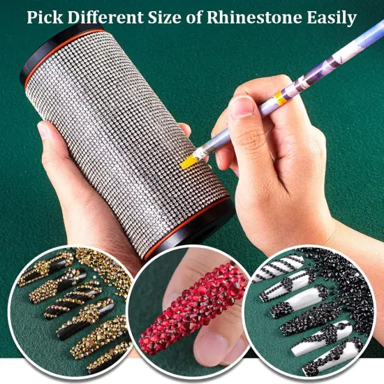 Self Adhesive Pickup Pencil for Rhinestones and Diamond Painting, 10 PCS Long Rhinestone Picker Tool Kit for Nail Art, Nail Dotting Tools for Manicure, Jewel Applicator Gem Picker Pen Tool {3}