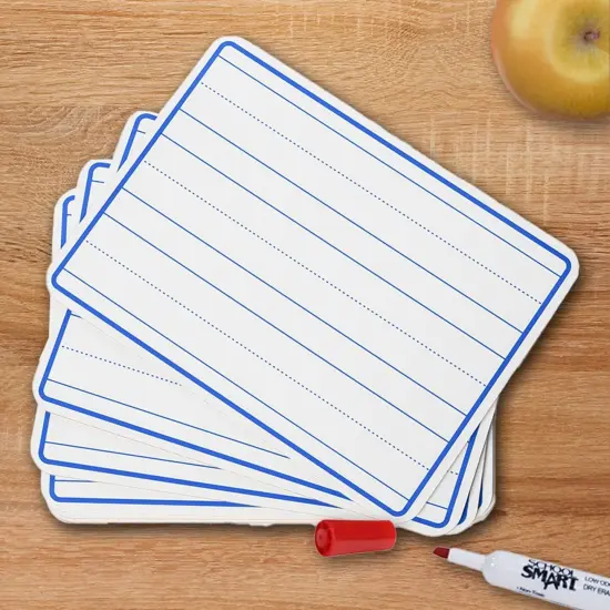 School Smart Lined Dry Erase Boards, 9 x 12 Inches, Pack of 10 {6}
