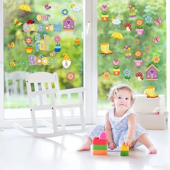 83 Pieces Spring Bulletin Board Decorations Hello Spring Cut Outs Spring Bulletin Classroom Decoration Summer Butterfly Bee Flowers Wall Decors for School Classroom Spring Party Decorations {3}