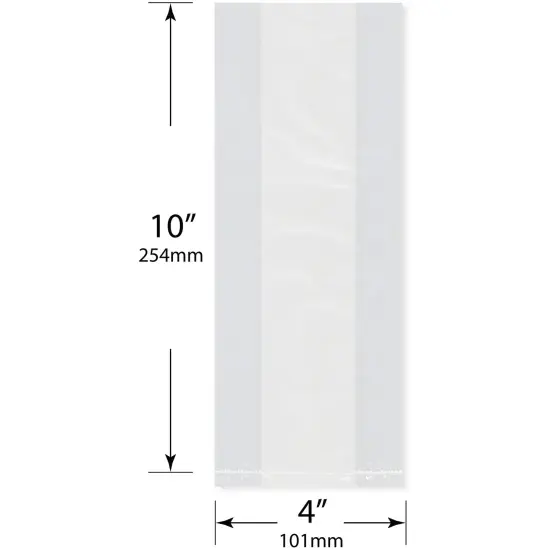 Plymor 4" x 2" x 10" (Pack of 100), 2 Mil Gusseted Plastic Bags {3}