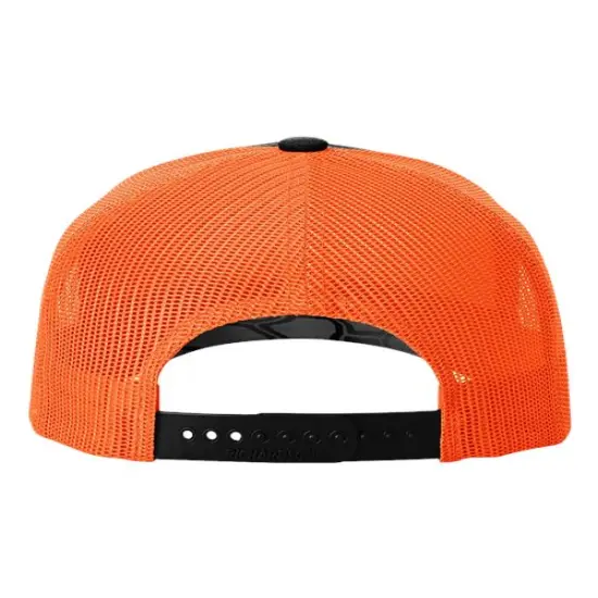 Richardson&reg; Five-Panel Printed Trucker Cap K Typhon/Neon Orange {2}