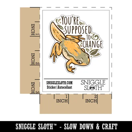 Water Bottle Sticker Set You're Supposed to Change Frog Motivation Cute Waterproof Vinyl Stickers Pack Decal, Skateboard, Laptop, Car, Window, Bumper - 5 Pack {7}