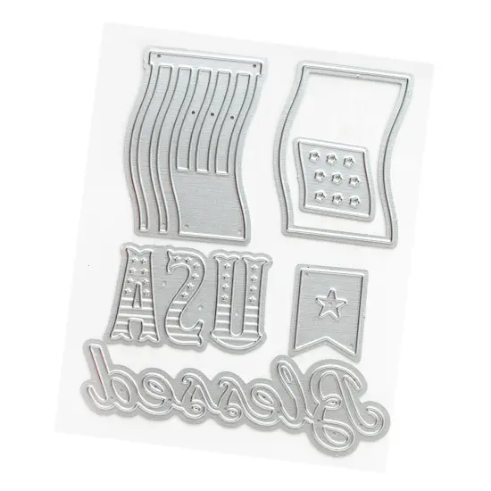 American Crafts Flags And Frills Metal Die Set-6/Pkg {4}