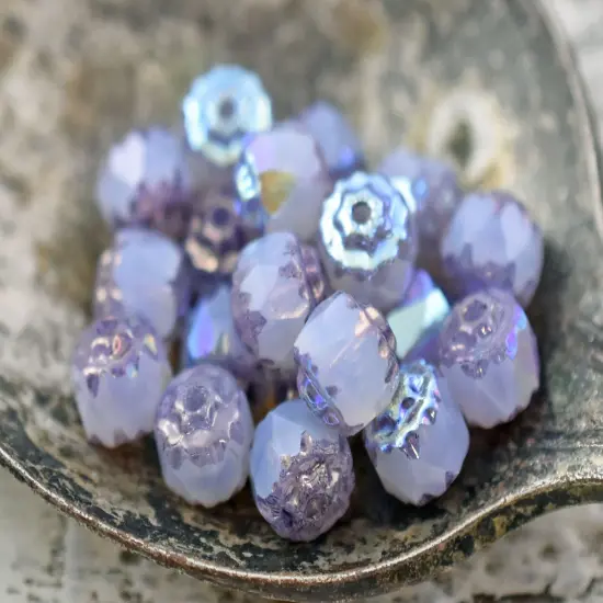 Bronze Washed Lavender Opaline AB Cathedral Beads -- Choose Your Size {5}