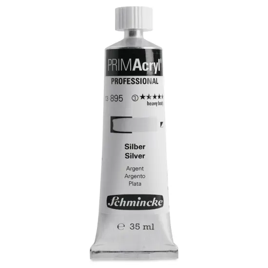 Schmincke Primacryl Professional Acrylic Paint - Silver, 35 ml Tube {1}