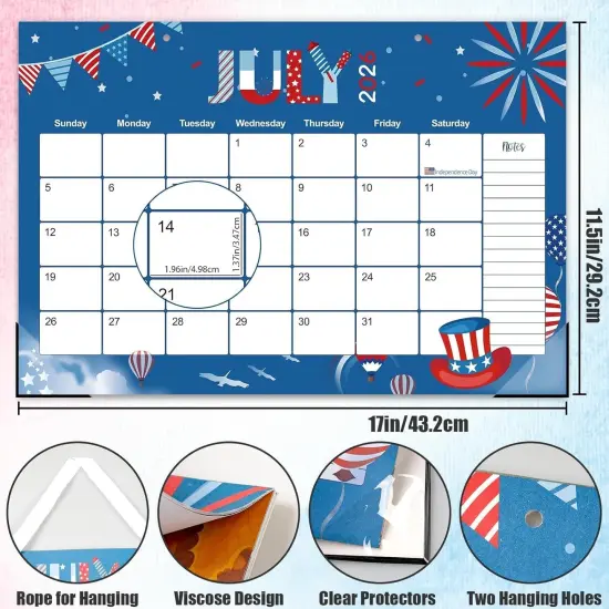 Desk Calendar 2025-2026 - June 19 Month Blue - 17"x11.5" {3}