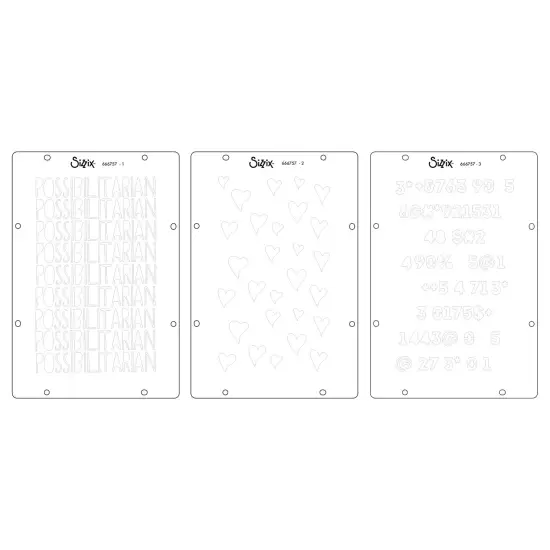 Sizzix Clear Stamp Set 13/Pkg W/Stencils 3/Pkg By Cat Kerr-Possibilitarian {1}