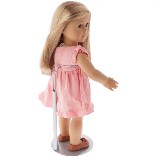 Plymor DSP-90S Silver Adjustable Doll Stand, fits 15, 16, 17, 18, 19, 20, and 21 inch Dolls, Waist is 3" - 4" wide, 8" - 11" around {3}
