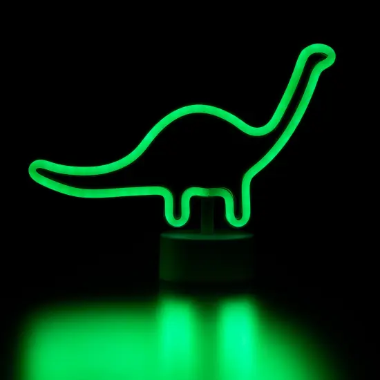 Northlight LED Brontosaurus Dinosaur Neon Table Light - 11" - Green {1}
