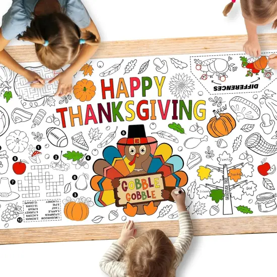 Family Fun Thanksgiving Activity Poster - 31.5 x 72 Inches, Turkey-Themed {1}