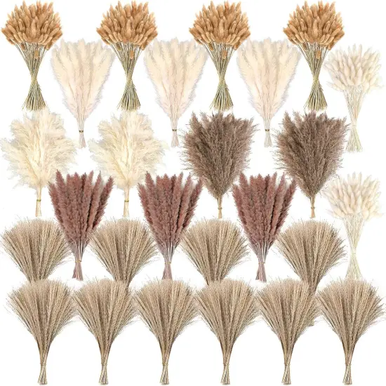 610 PCS Dried Pampas Grass Decor, Dried Flower Bouquets {1}