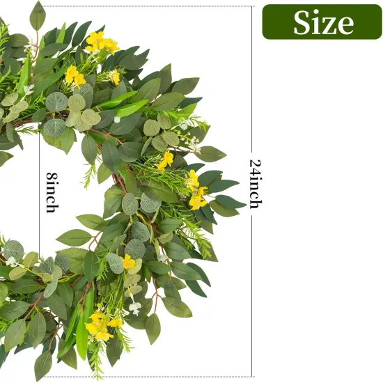 24 Inch Large Spring Summer Greenery Wreaths for Front Door {2}