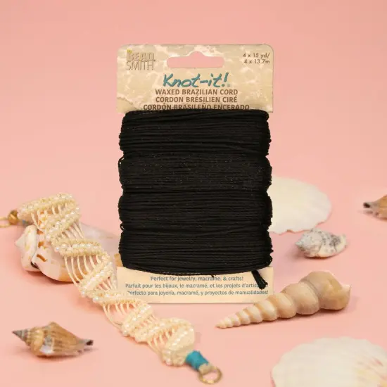 The Beadsmith Brazillian Waxed Cord Mix Black {6}