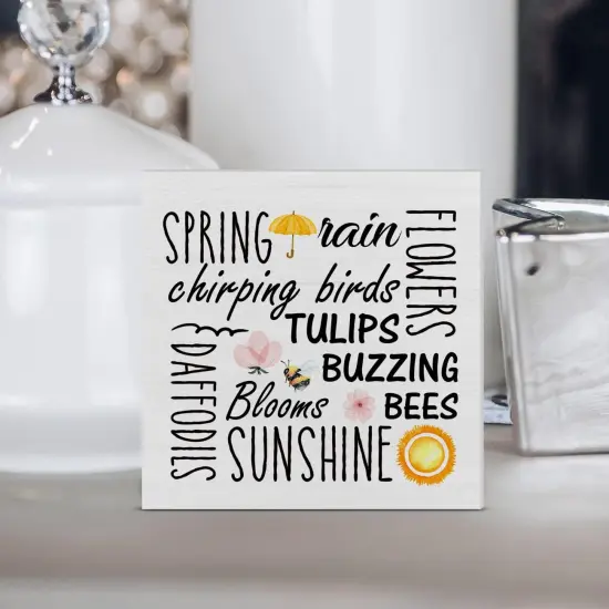 Spring Quote Wooden Box Sign Farmhouse Wood Box Sign Spring {4}