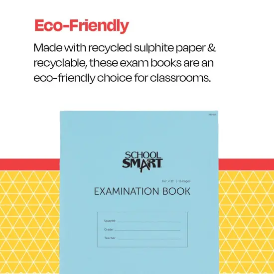 School Smart Examination Blue Book with 16 Pages, 8-1/2 x 11 Inches, Pack of 50 Books {6}