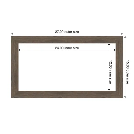 Hardwood Narrow Framed Dry Erase Magnetic Board Mocha {4}