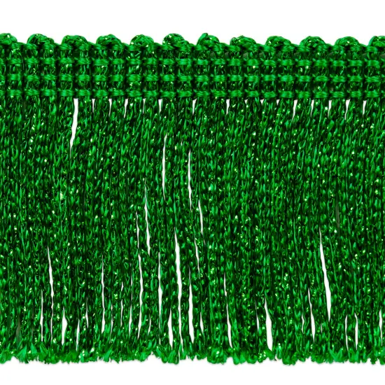 5 Yards of 2" Metallic Chainette Fringe Trim | 5 yard cut Green {1}