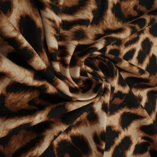 1 Yard DTY Brushed Animal Print Knit Fabric 58/60 Inches Wide Soft Stretch SILVER {2}