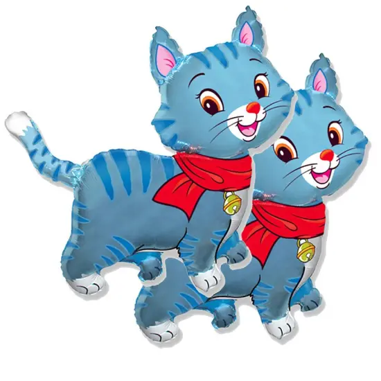 Lovely Cat Blue Foil Balloon Large Shape 37" {2}