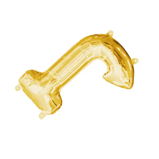 Anagram&reg; 16" Gold Letter J Balloon Air Fill Only Foil Mylar {4}