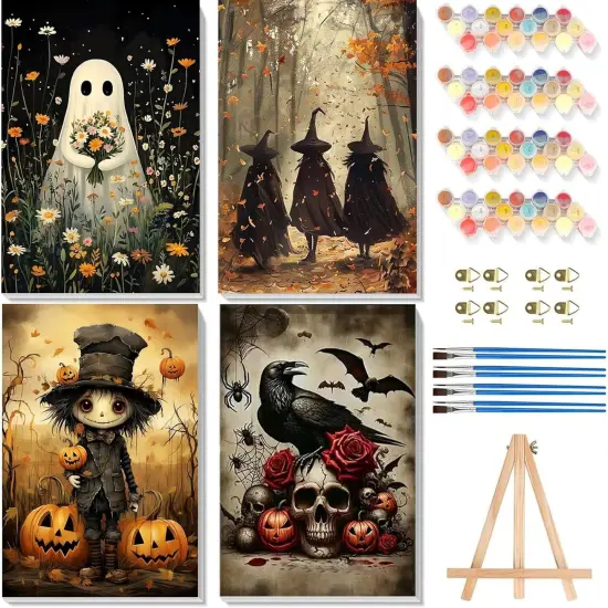 4 Pack Paint by Numbers Kit - Halloween {1}