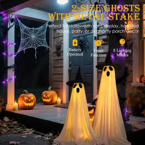 Light Up Ghost Decorations with 8 Modes & Timer {2}