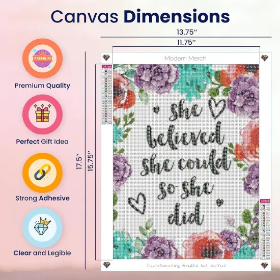 Inspirational Floral 5D Diamond Painting Kits for Adults 12x16 {4}