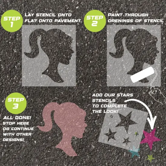 Doll Head Parking Space Stencil | High School Senior Parking Spot Stencil | Reusable Stencil | Stencil Ease | {3}