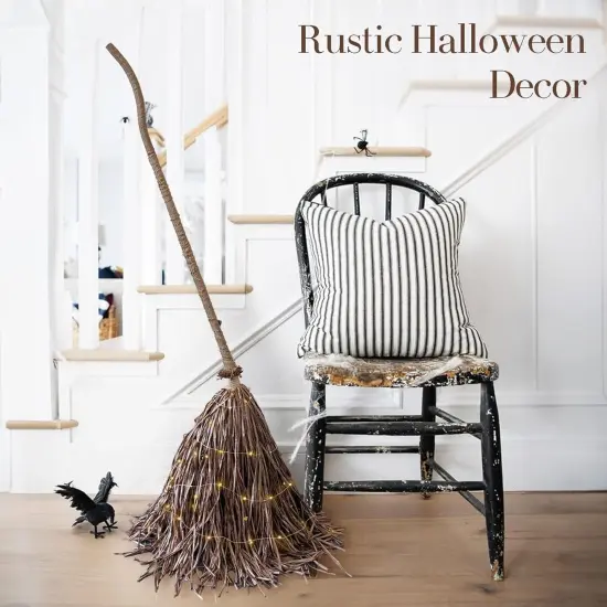 Fall Decor for Home - 5.2 Ft Giant Light-Up Witches Broom {4}