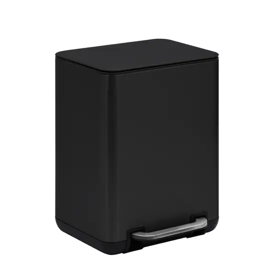 6 Liter(1.58 Gallon) Small Trash Can with Plastic Inner Buckets Black {1}