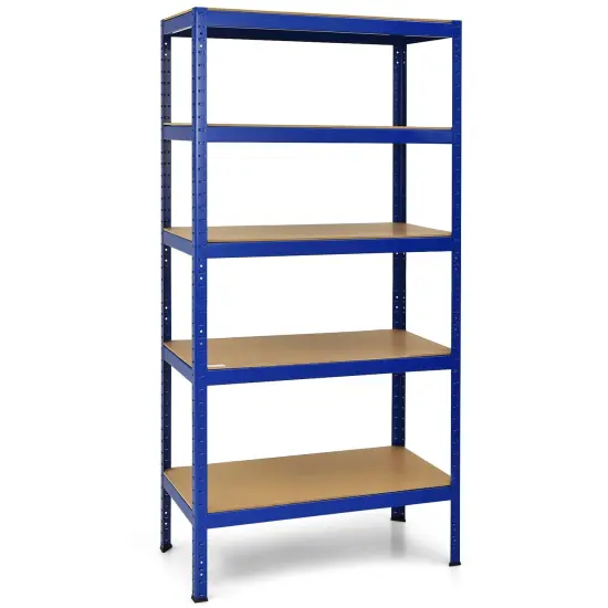 5 Tier Garage Storage Shelf Heavy Duty Steel Rack with Adjustable MDF Shelves for Home and Shop Blue {8}