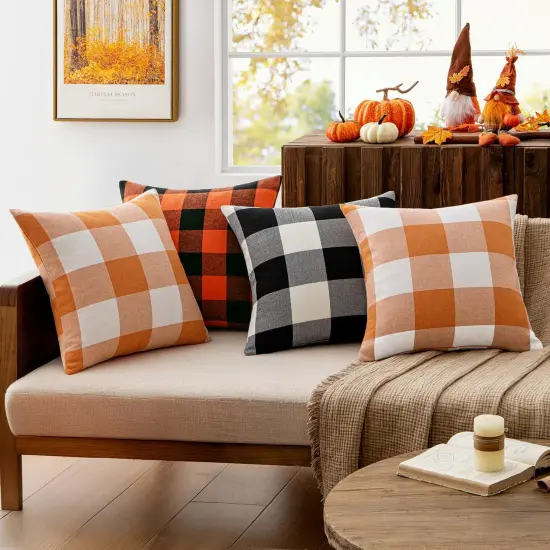 2 Pack of Fall Throw Pillow Covers Decorative - 20 x 20 Inch {3}