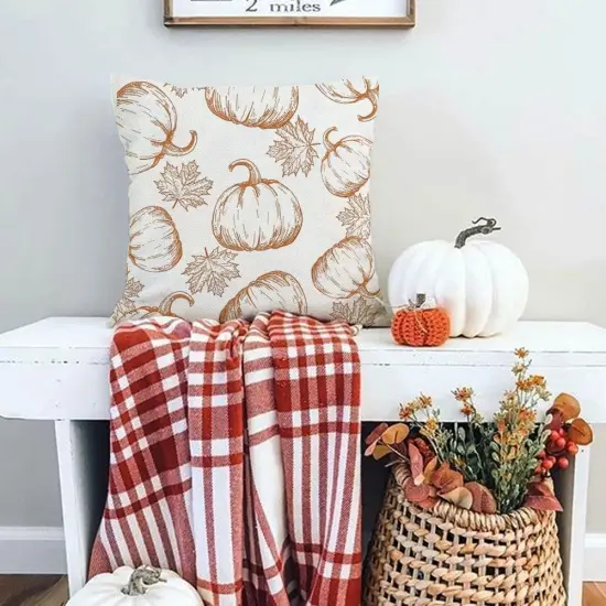 Set of 2 Fall Pillow Covers 20x20 Inch {4}