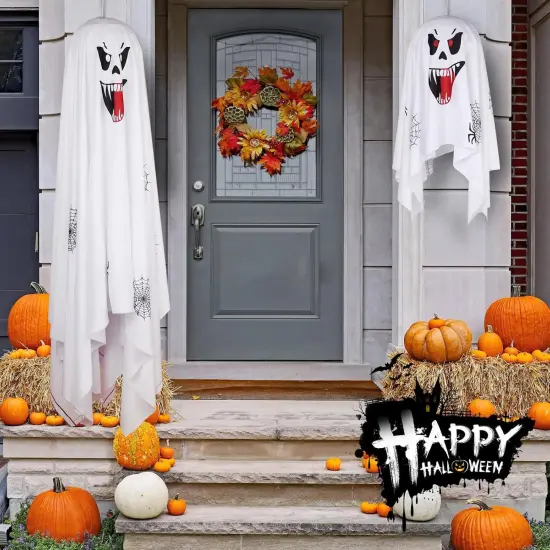 Spooky Halloween Ghost with String Lights {6}