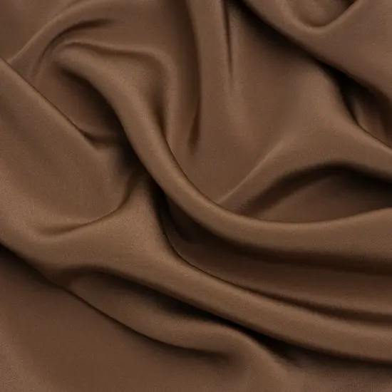 1 Yard Premium Silk 4 Ply Crepe Fabric Cappuccino Brown Perfect for Luxury Wedding gowns, 44 Inches Width {1}