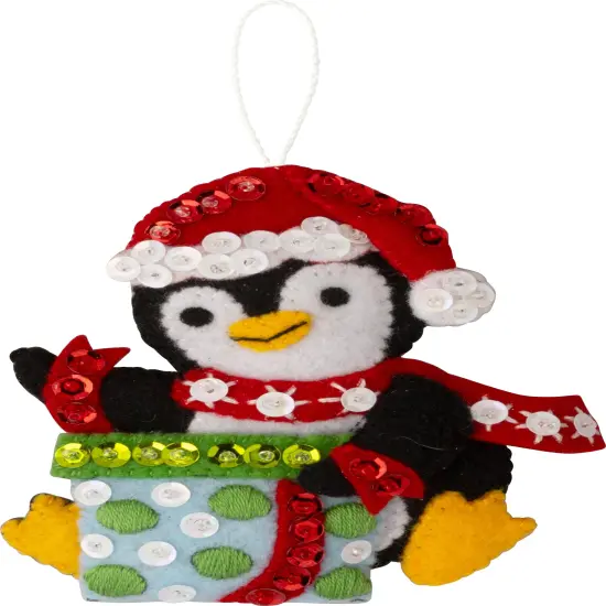 Bucilla Felt Ornaments Applique Kit Set Of 6-Polar Pals Ornaments {4}