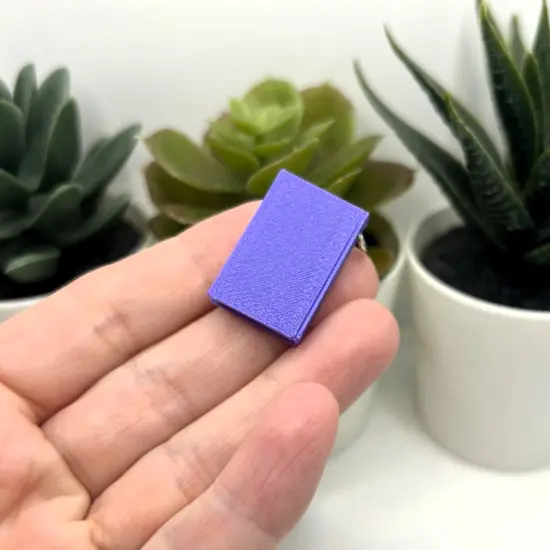 3D Purple Book Charms, 27x18mm {5}