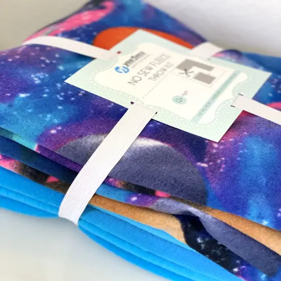 Universe of Planets Anti-Pill Premium No-Sew Throw Fleece Fabric Kit (50x60) {2}