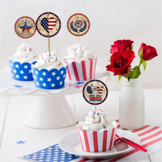 1000Pcs Patriotic Stickers 4th of July Retro Round Decal Stickers(Multicolor) {5}
