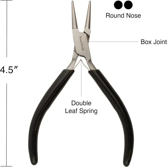 The Beadsmith Chain Nose Pliers &ndash; Extra Fine Tips &ndash; PVC Grip Handle with Double Leaf Springs &ndash; Jewelry Making Tool for Creating Bracelets, Earrings and Necklaces {3}