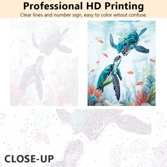 Paint by Number for Adults Sea Turtle ,16 x20 Inch {4}