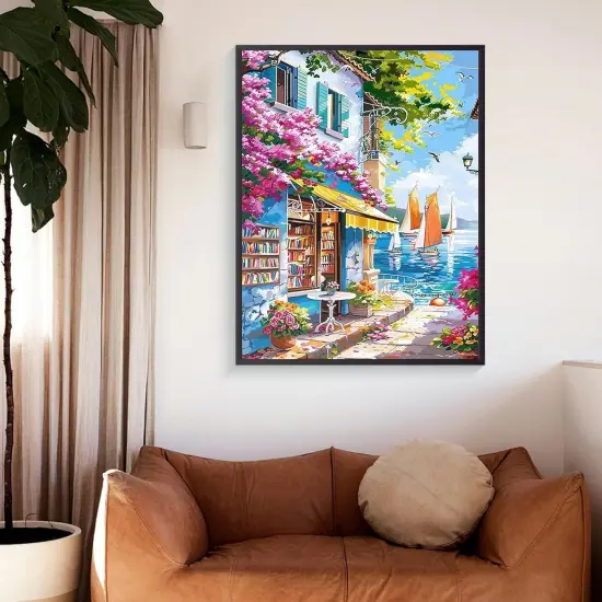 Book Store Landscape Adults Paint by Number on Canvas,16x20 Inch {3}