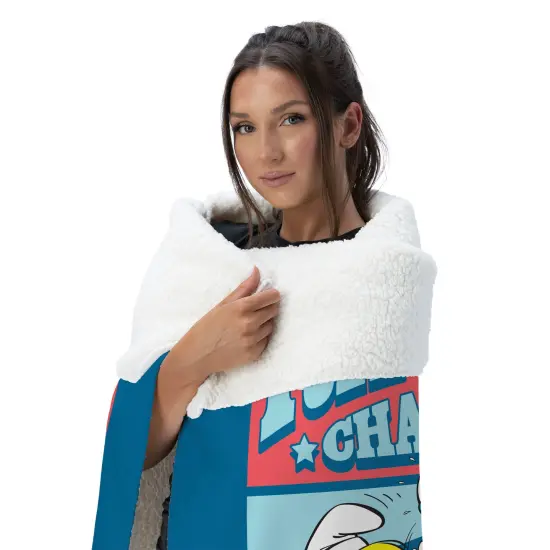 Smurfs Silk Touch Sherpa Throw Blanket Smurf Racing {3}
