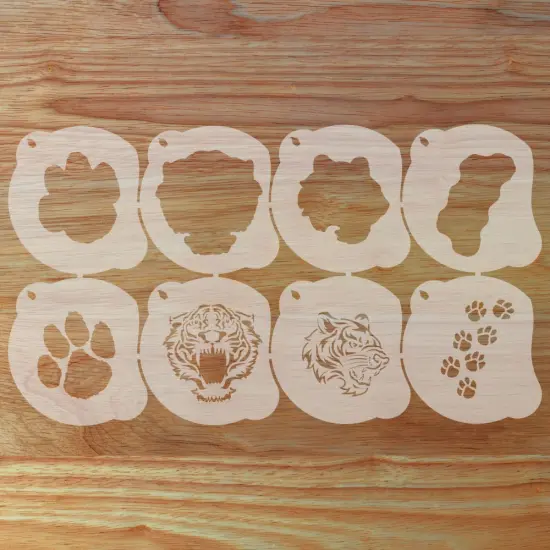 Tiger Mascot Face Painting Stencil Set | Perfect for Face Painting, Temporary Tattoos, Birthday Party | Designer Stencils | {1}