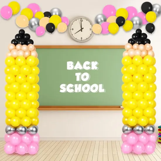 2 Sets Back to School Balloon Column Stand Kit with 205pcs Balloons {1}
