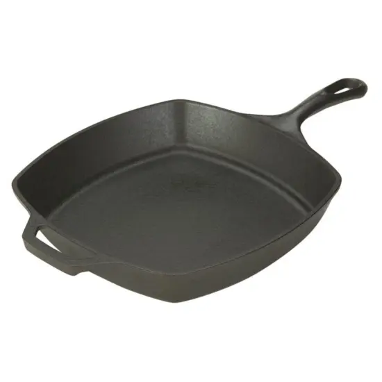 Lodge Logic L8SQ3 Pre-Seasoned Cast Iron Square Skillet USA Made 10 1/2" {1}